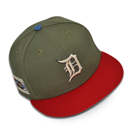 Detroit Tigers "SAD DEXTER" Exclusive New Era 59Fifty Fitted Hat - New Olive/Scarlet