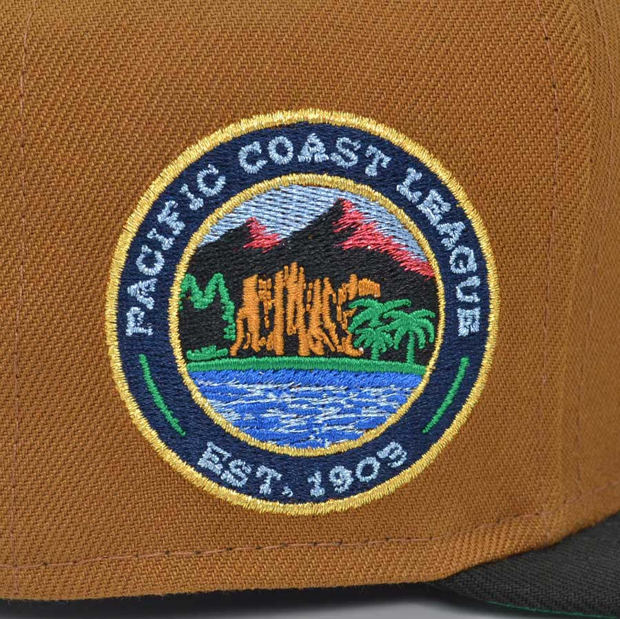 Hawaii Islanders PACIFIC COAST LEAGUE Exclusive New Era 59Fifty Fitted MILB Hat -Peanut/Black