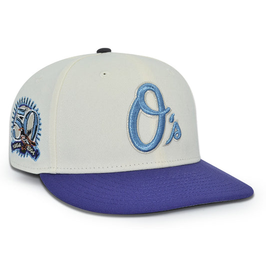 Baltimore Orioles "GOOD LOVE" Exclusive New Era 59Fifty Fitted Hat - Chrome/New Orchid