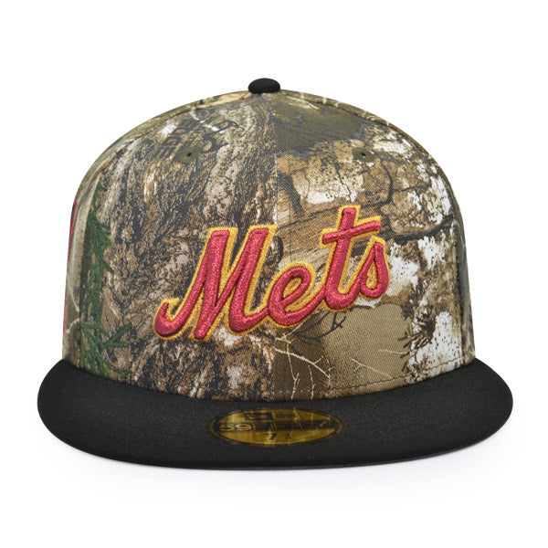 New York Mets 25th ANNIVERSARY Exclusive New Era 59Fifty Fitted Hat - Real Tree Camo/Black