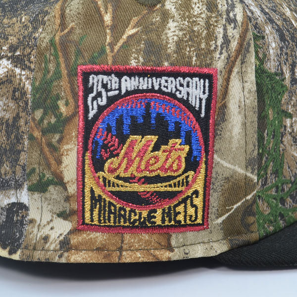 New York Mets 25th ANNIVERSARY Exclusive New Era 59Fifty Fitted Hat - Real Tree Camo/Black