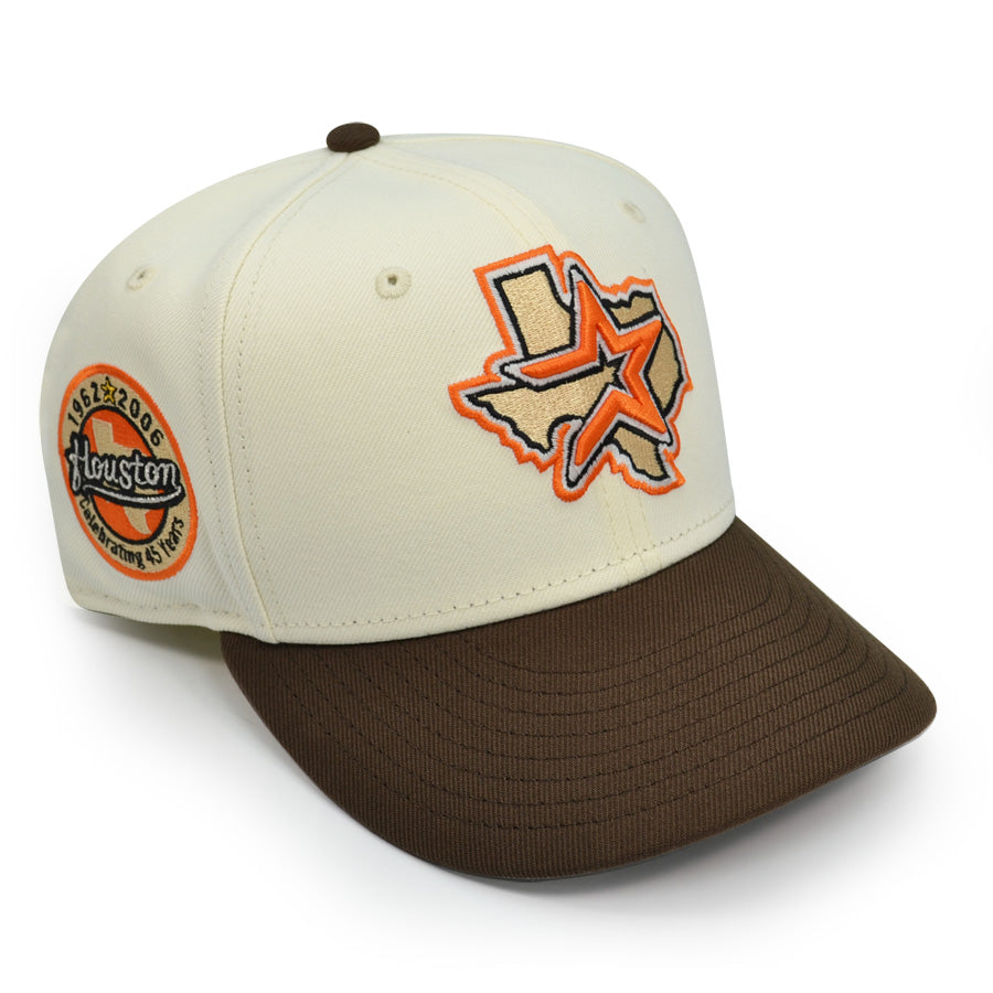 Houston Astros 45 YEARS Exclusive New Era 59Fifty Fitted Hat - Chrome/Walnut