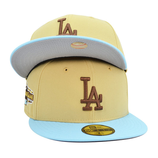 Los Angeles Dodgers 2022 ALL-STAR GAME Exclusive New Era 59Fifty Fitted Hat - Vegas Gold/Powder Blue