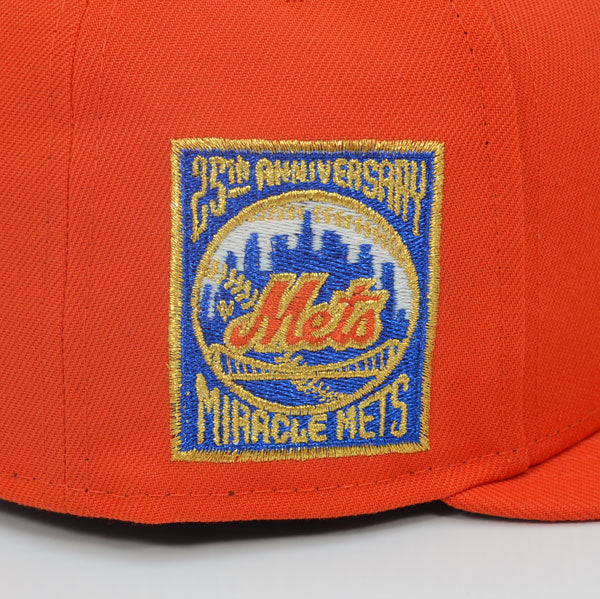 New York Mets 25th ANNIVERSARY Exclusive New Era 59Fifty Fitted Hat - Orange
