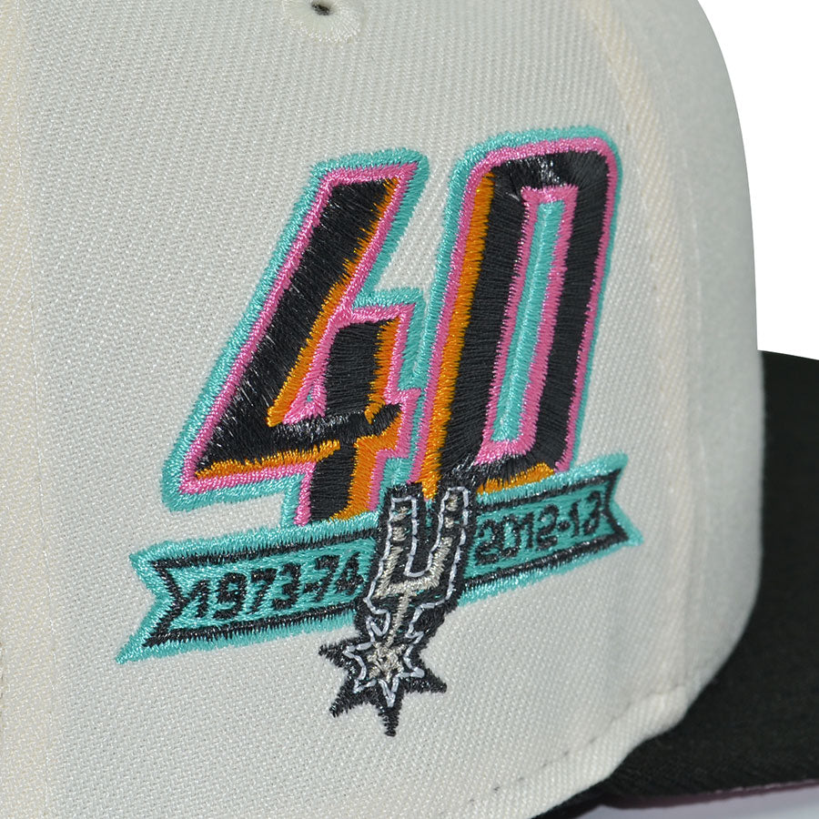 San Antonio Spurs "ALAMO DYNASTY" Exclusive New Era 59Fifty Fitted Hat - Chrome/Black Pinky