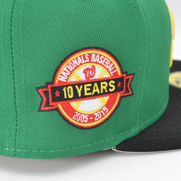 Washington Nationals BHM 10 YEAR ANNIVERSARY Exclusive New Era 59Fifty Fitted Hat - Green/Black