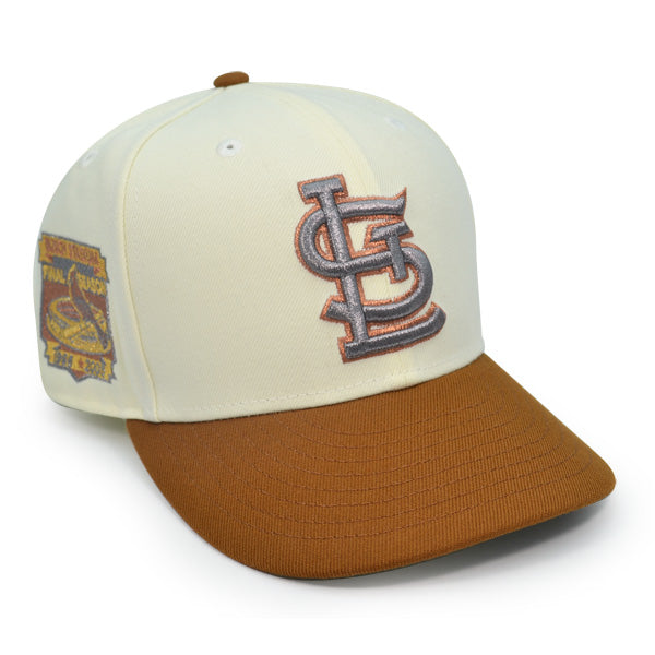 St.Louis Cardinals BUSCH STADIUM FINAL SEASON Exclusive New Era 59Fifty Fitted Hat - Chrome/Toasted Peanut