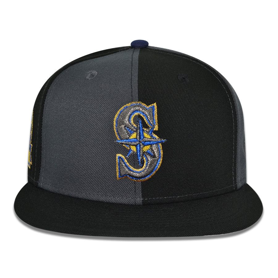 Seattle Mariners "QUARANTINE WAVE" Exclusive New Era 59Fifty Fitted Hat - Black/Graphite Pinwheel