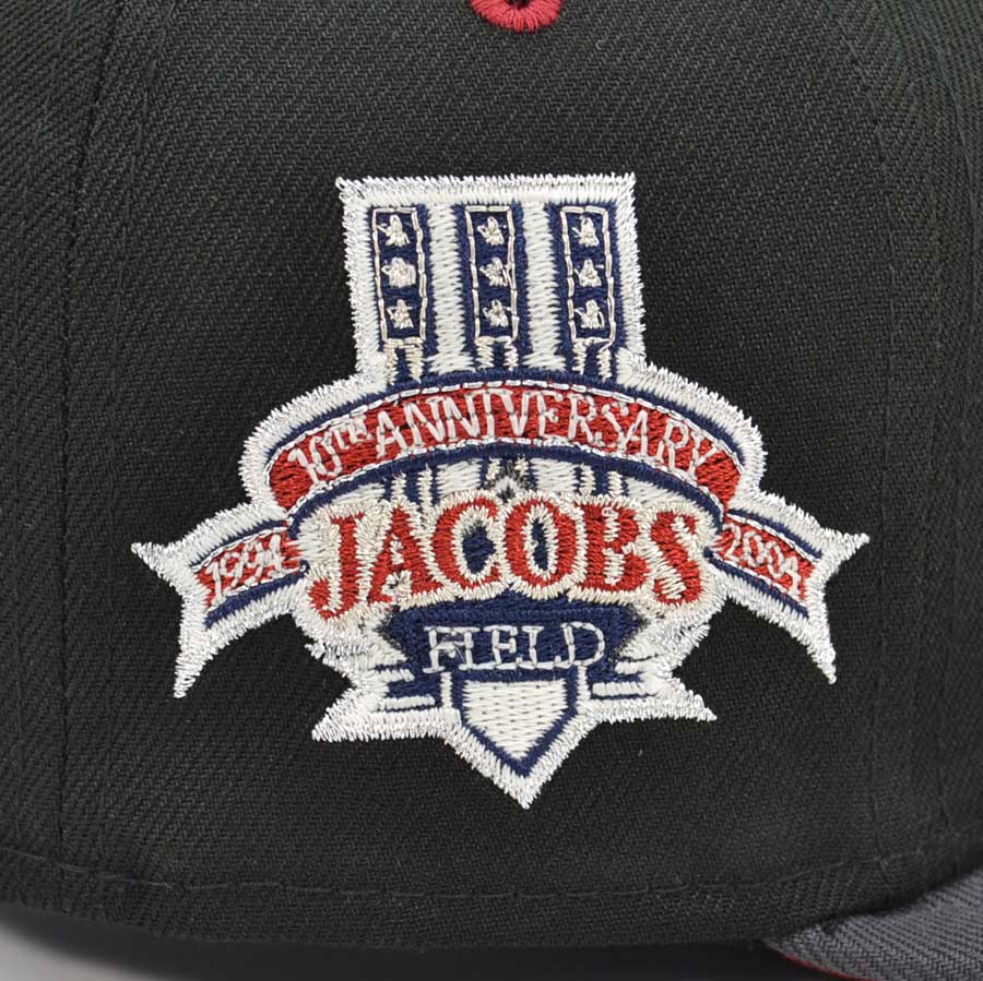 Cleveland Indians Jacobs Field 10TH ANNIVERSARY Exclusive New Era 59Fifty Fitted Hat - Black/Graphite