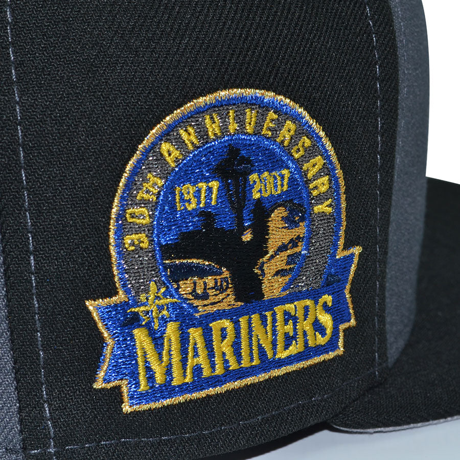 Seattle Mariners "QUARANTINE WAVE" Exclusive New Era 59Fifty Fitted Hat - Black/Graphite Pinwheel