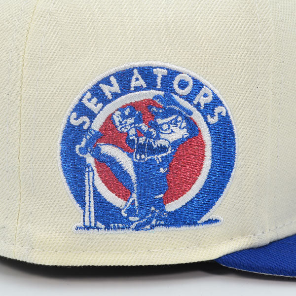Washington Senators Script Alternate Logo Exclusive New Era 59Fifty Fitted Hat - Chrome/Light Royal