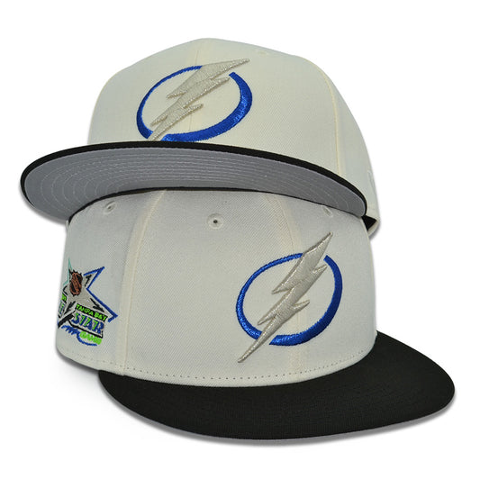Tampa Bay Lightning "STRIKE TWICE" Exclusive New Era 59Fifty Fitted Hat - Chrome/Black