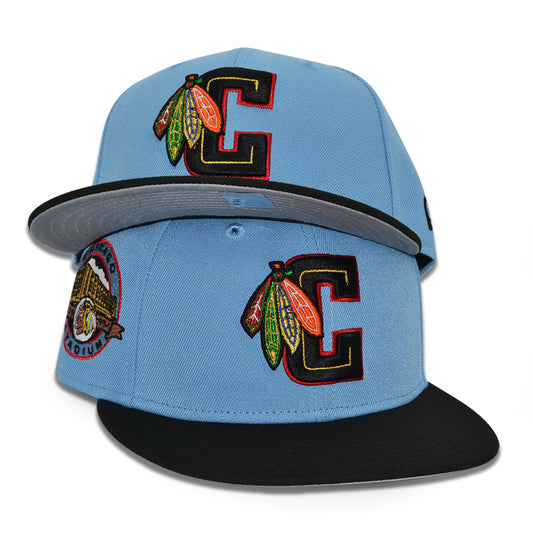 Chicago Blackhawks "MADHOUSE" Exclusive New Era 59Fifty Fitted Hat - Sky/Black