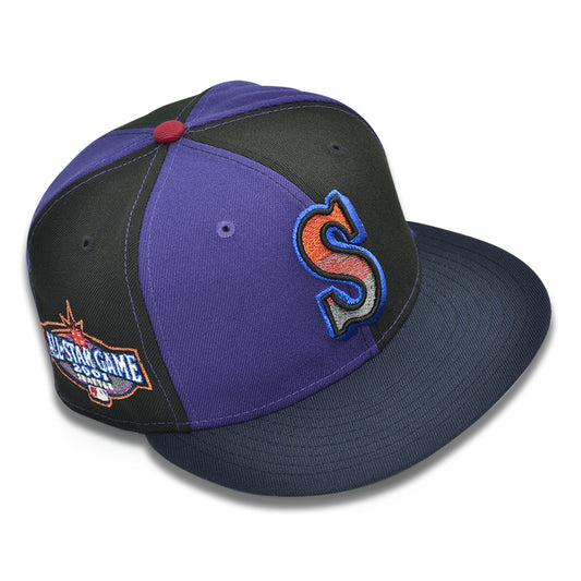 Seattle Mariners "SWORD STALKER" Exclusive New Era 59Fifty Pinwheel Fitted Hat - Black/Purple