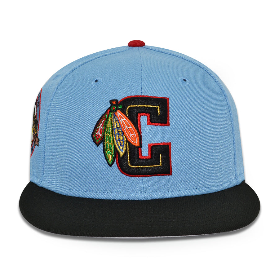 Chicago Blackhawks "MADHOUSE" Exclusive New Era 59Fifty Fitted Hat - Sky/Black