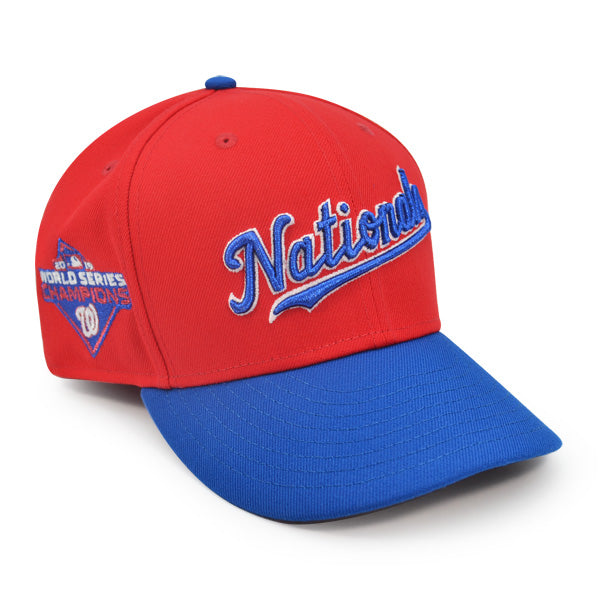 Washington Nationals Script 2019 WORLD SERIES CHAMPIONS Exclusive New Era 59Fifty Fitted Hat - FDR/Blue Azure