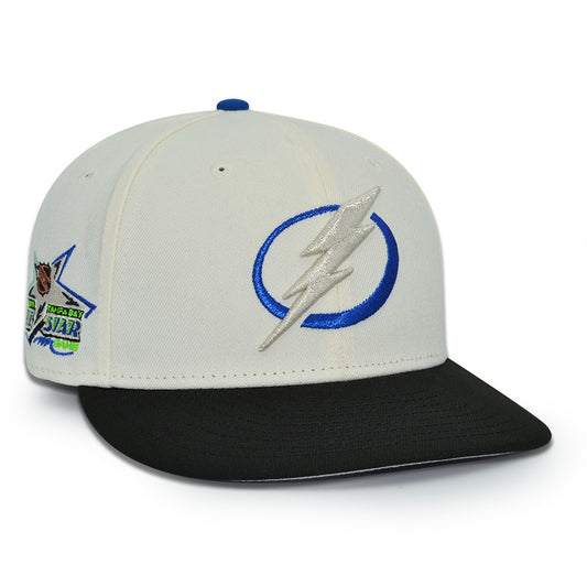 Tampa Bay Lightning "STRIKE TWICE" Exclusive New Era 59Fifty Fitted Hat - Chrome/Black