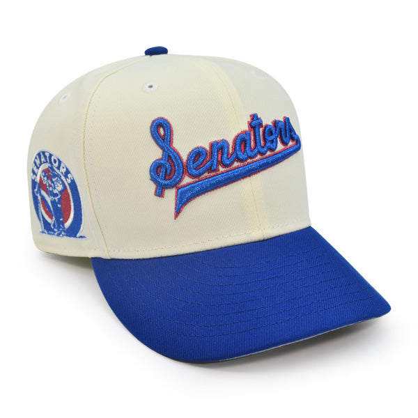 Washington Senators Script Alternate Logo Exclusive New Era 59Fifty Fitted Hat - Chrome/Light Royal