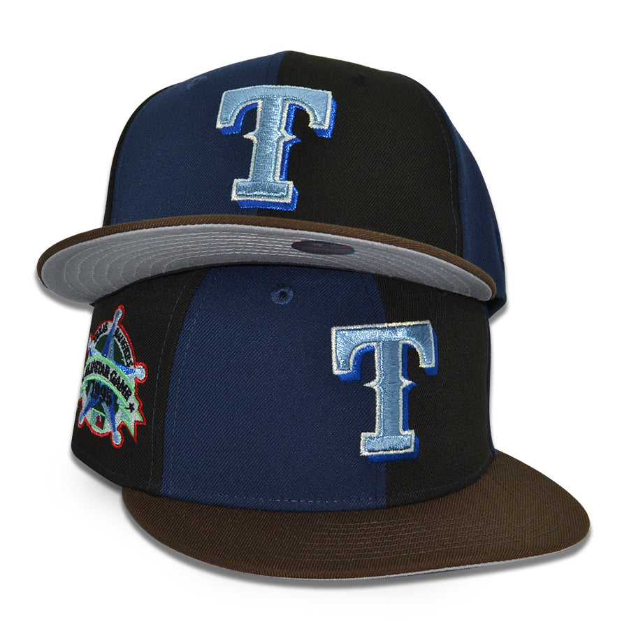Texas Rangers "TANJIRO 2.0" Exclusive New Era 59Fifty Fitted Hat - Black/Navy/Walnut Pinwheel