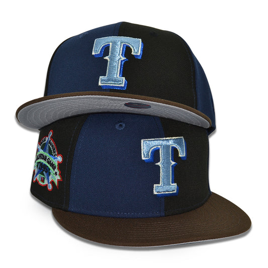 Texas Rangers "TANJIRO 2.0" Exclusive New Era 59Fifty Fitted Hat - Black/Navy/Walnut Pinwheel