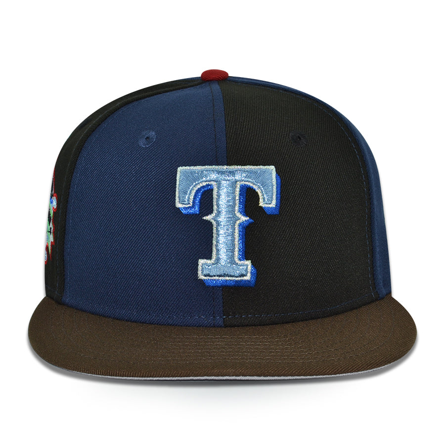 Texas Rangers "TANJIRO 2.0" Exclusive New Era 59Fifty Fitted Hat - Black/Navy/Walnut Pinwheel