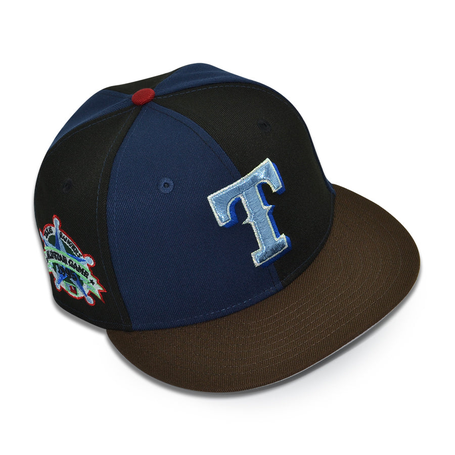 Texas Rangers "TANJIRO 2.0" Exclusive New Era 59Fifty Fitted Hat - Black/Navy/Walnut Pinwheel