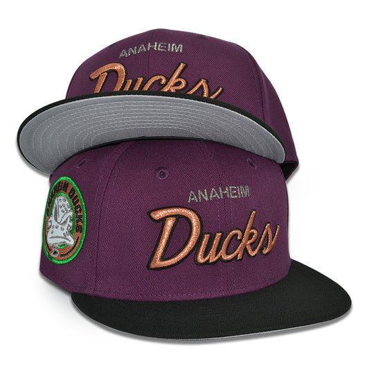 Anaheim Ducks "DUCK FOR COVER" Exclusive New Era 59Fifty Fitted Hat - Plum/Black