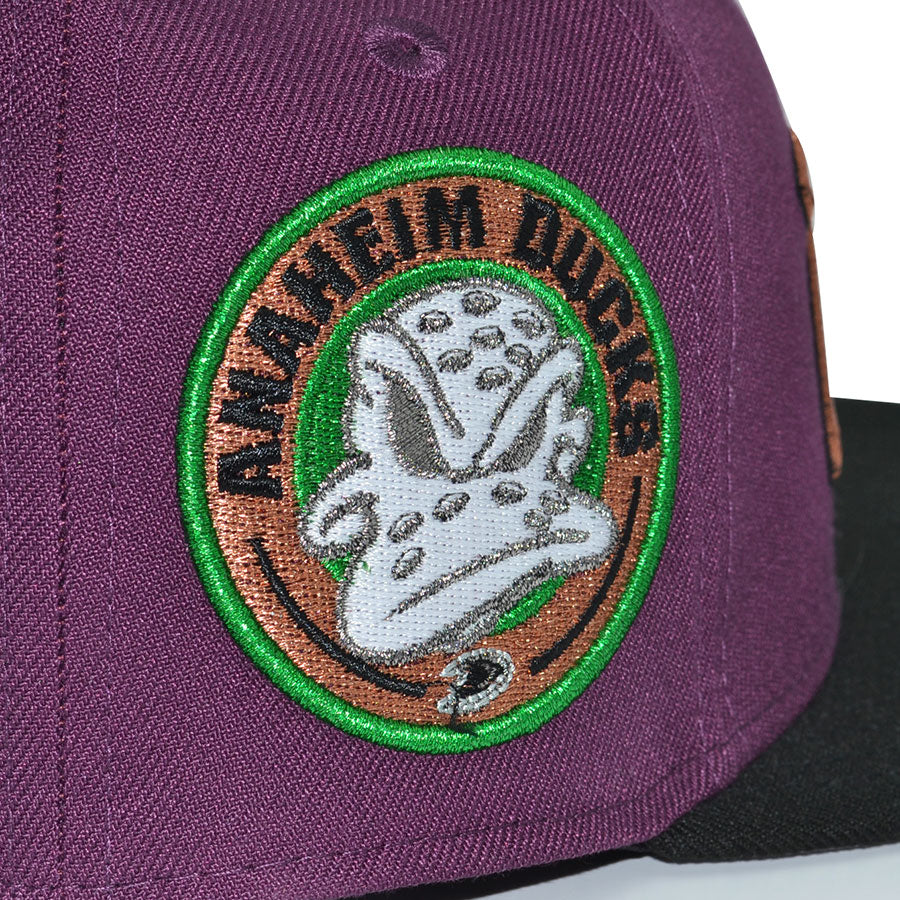 Anaheim Ducks "DUCK FOR COVER" Exclusive New Era 59Fifty Fitted Hat - Plum/Black