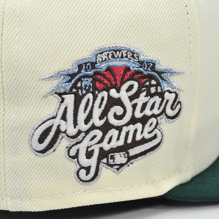 Milwaukee Brewers 2002 ALL-STAR GAME Exclusive New Era 59Fifty Fitted Hat - Chrome/Pine