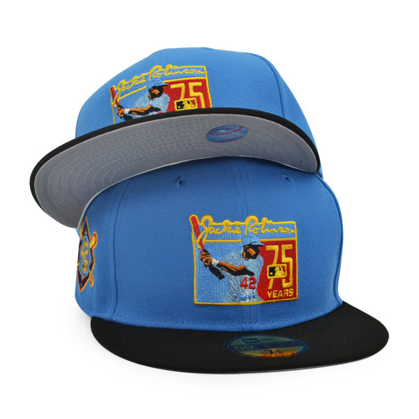 Brooklyn Dodgers Jackie Robinson 75 Years Exclusive New Era 59Fifty Fitted Hat - Air Force/Black