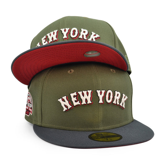 New York Mets SHEA STADIUM Exclusive New Era 59Fifty Fitted Hat - New Olive/Dark Graphite
