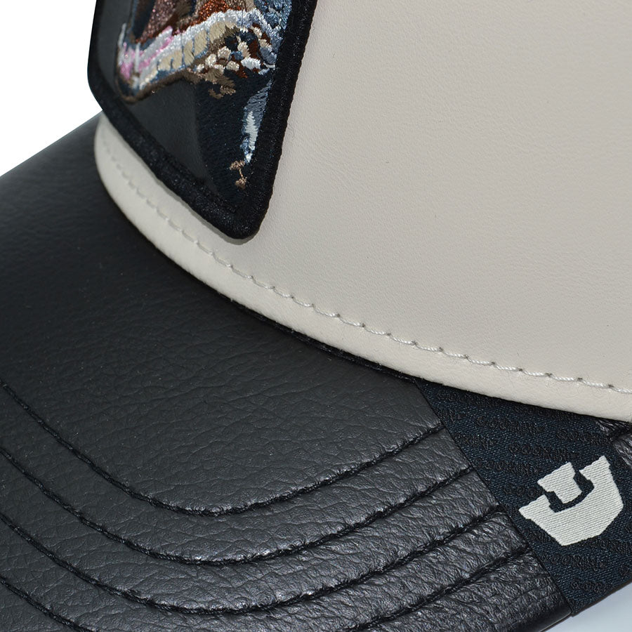 VICIOUS SNAKE FAUX LEATHER Goorin Bros Mesh Trucker Snapback Hat - Chrome/Black