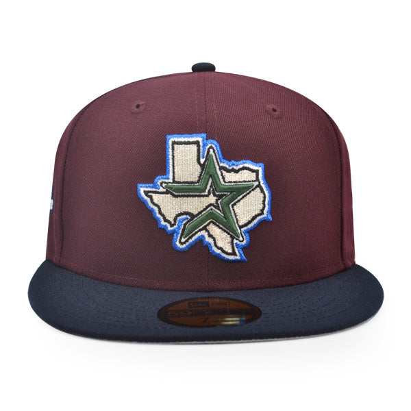 Houston Astros 45th ANNIVERSARY Exclusive New Era 59Fifty Fitted Hat - Maroon/Navy