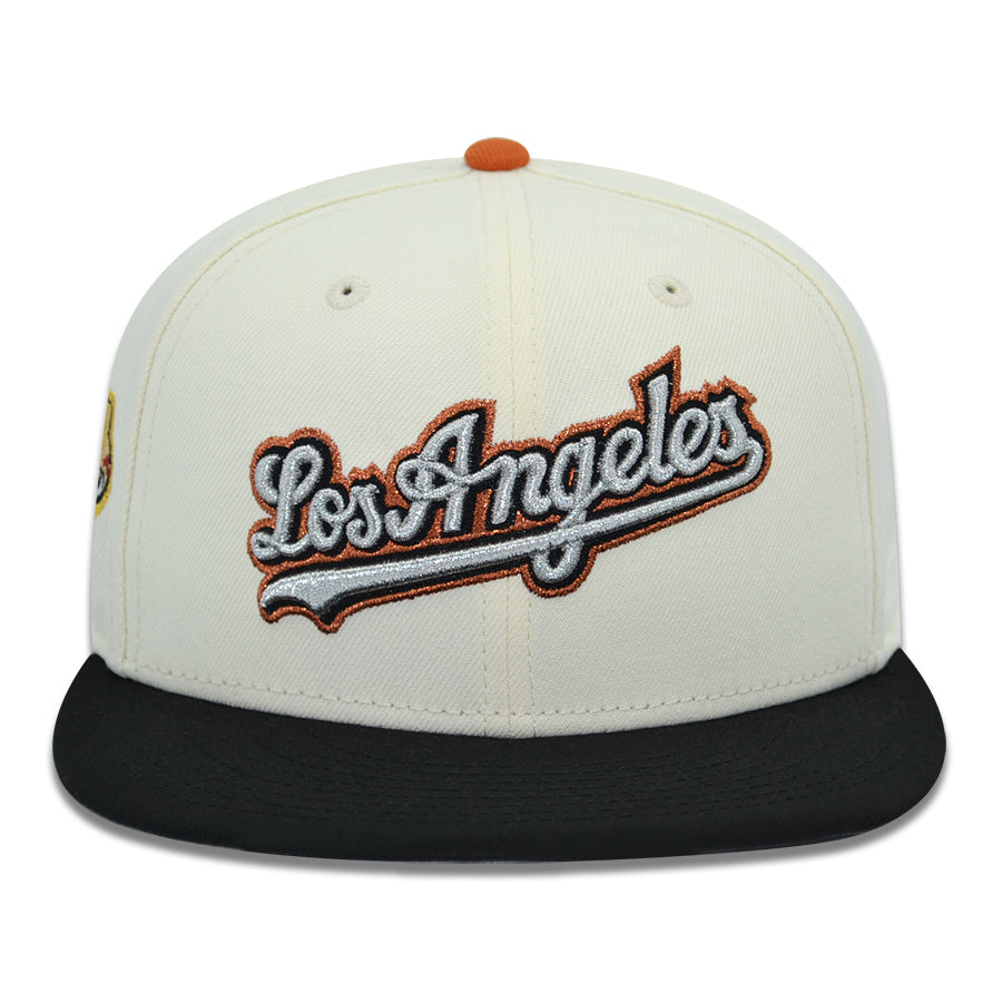 Los Angeles Dodgers "LOVE & BBALL" Exclusive New Era 59Fifty Fitted Hat - Chrome/Black