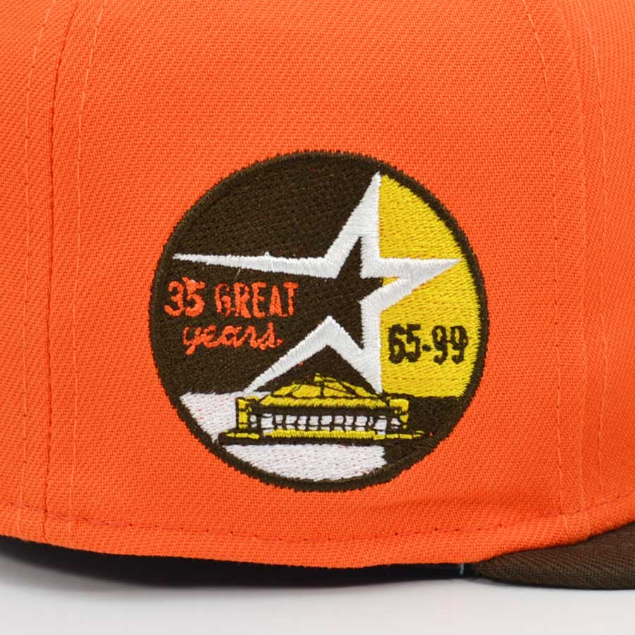 Houston Astros 35th ANNIVERSARY Exclusive New Era 59Fifty Fitted Hat - Orange/Walunt