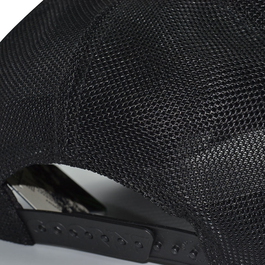PANTHER STRENGTH FAUX LEATHER Goorin Bros Mesh Trucker Snapback Hat - Black/Black