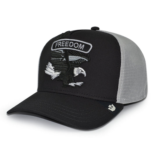 CLASSIC FREEDOM ROCKER Goorin Bros Mesh Trucker Snapback Hat - Black