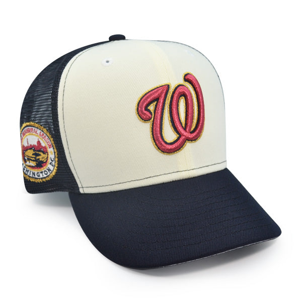 Washington Nationals 2008 INAUGURATION Exclusive New Era 59Fifty Trucker Fitted Hat - Chrome/Navy Mesh