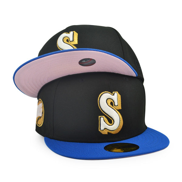Seattle Mariners 1987 M's Exclusive New Era 59Fifty Fitted Hat - Black/Blue Azure