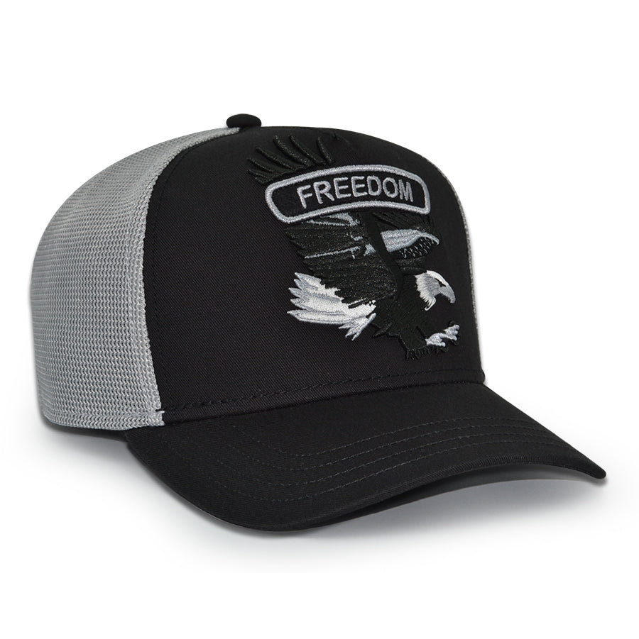 CLASSIC FREEDOM ROCKER Goorin Bros Mesh Trucker Snapback Hat - Black