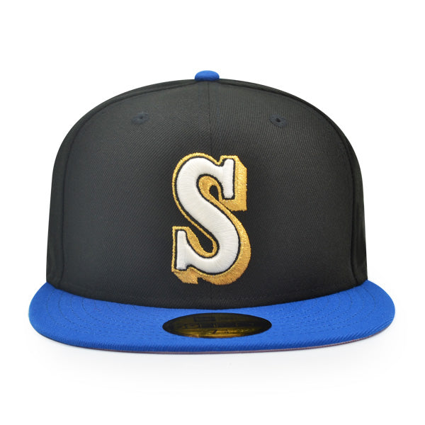 Seattle Mariners 1987 M's Exclusive New Era 59Fifty Fitted Hat - Black/Blue Azure