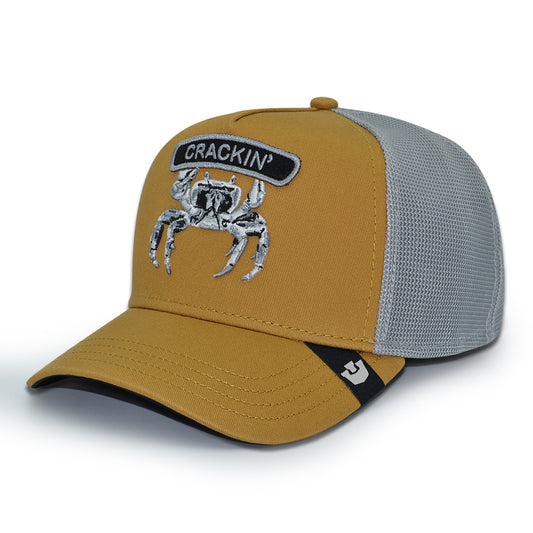 CLASSIC CRACKING ROCKER Goorin Bros Mesh Trucker Snapback Hat - Amber