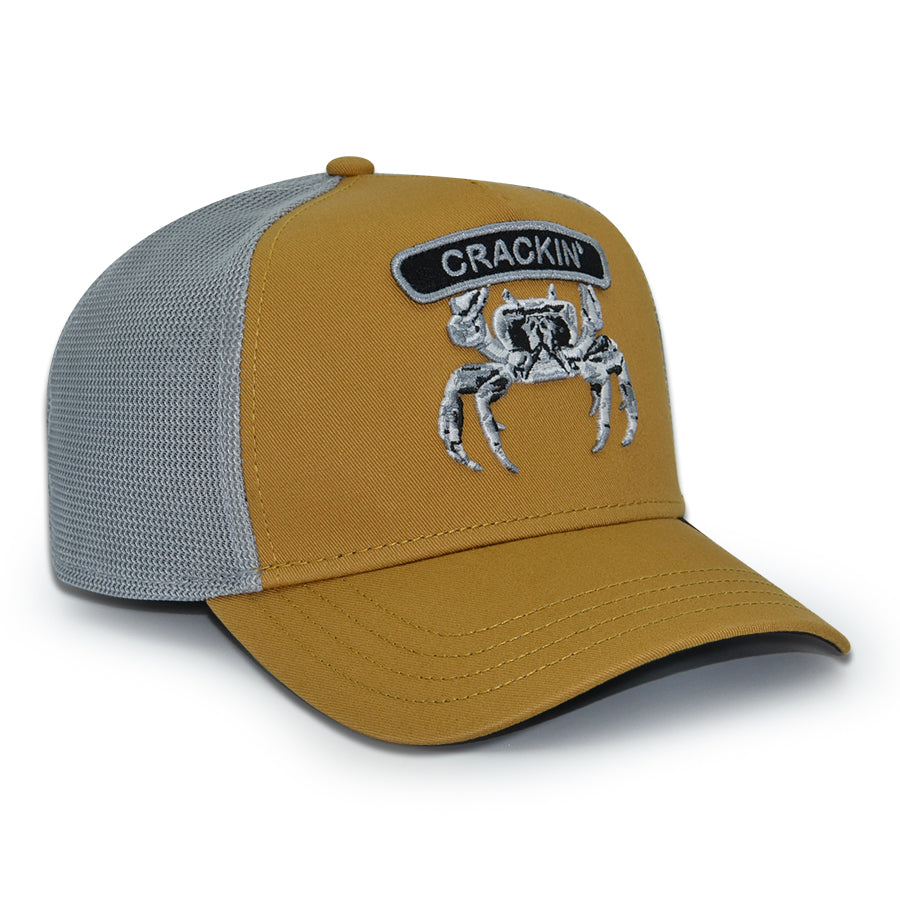 CLASSIC CRACKING ROCKER Goorin Bros Mesh Trucker Snapback Hat - Amber
