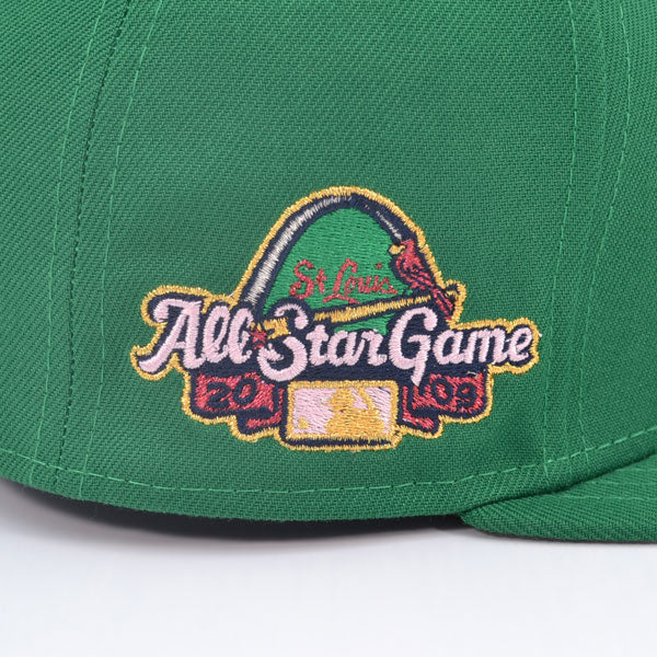 St.Louis Cardinals 2009 ALL-STAR GAME  Exclusive New Era 59Fifty Fitted Hat - Kelly Green/Pink UV