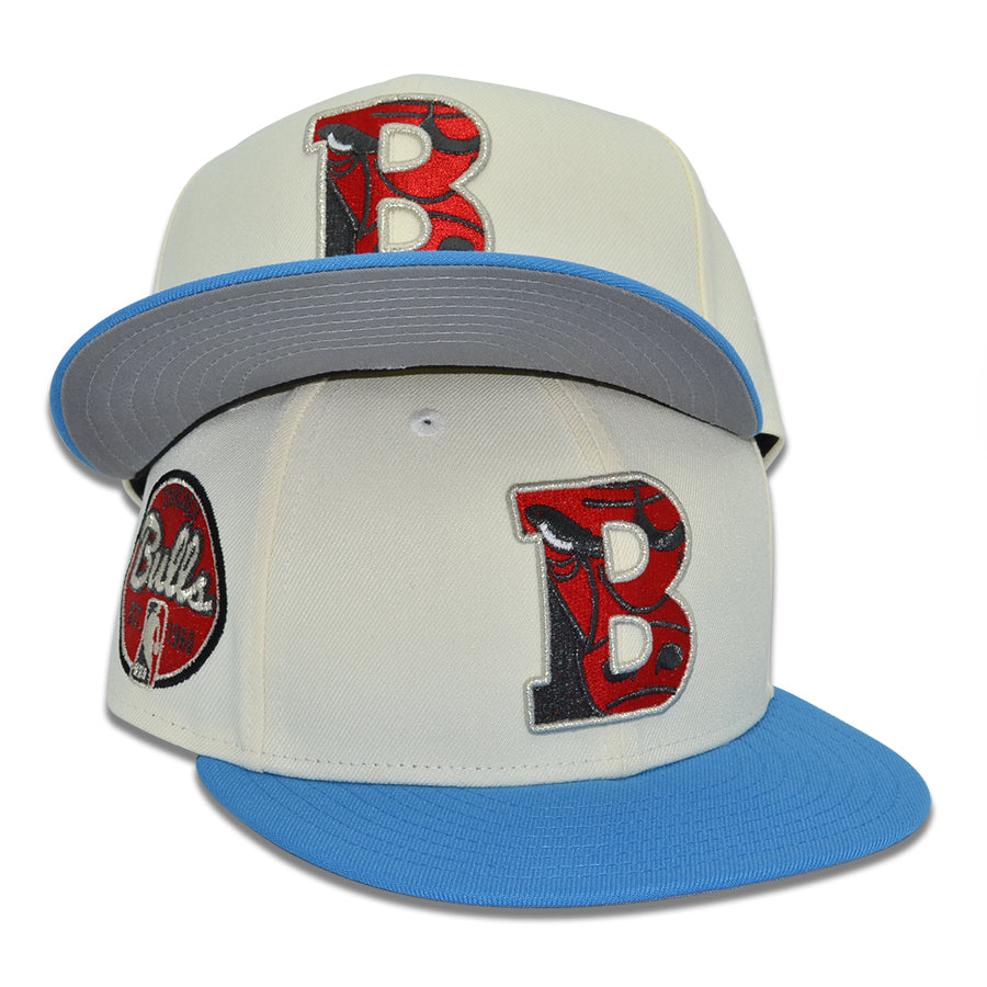 Chicago Bulls "WINDY CITY BLUES" Exclusive New Era 59Fifty Fitted Hat - Chrome/Blue Reef