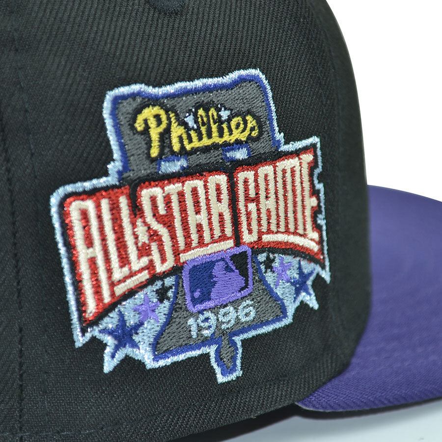 Philadelphia Phillies "PEOPLE UNDER THERE" Exclusive New Era 59Fifty Fitted Hat - Black/Purple Faded