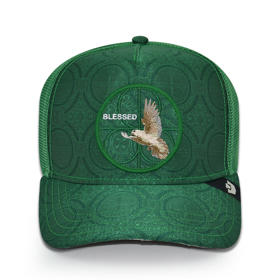 RELIGULOUS BLESSED DOVE BIRD Mesh Trucker Snapback Hat - Envy