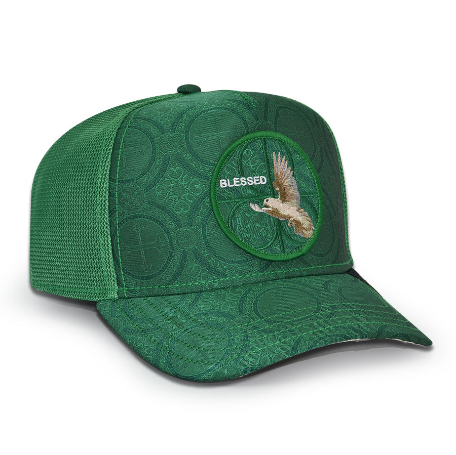 RELIGULOUS BLESSED DOVE BIRD Mesh Trucker Snapback Hat - Envy