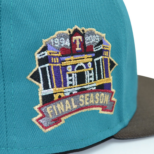 Texas Rangers “WANO T CHOPPER” Exclusive New Era 59Fifty Fitted Hat - Aqua/Walnut