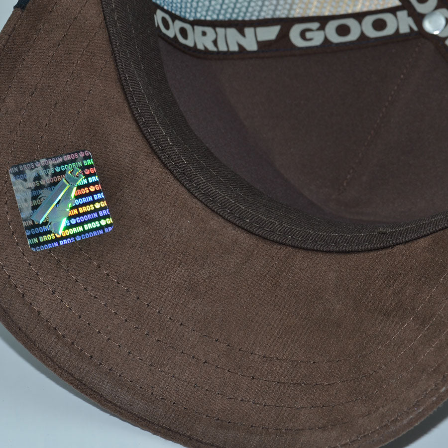 FREEDOM EAGLE IN THE ELEMENTS Goorin Bros Mesh Trucker Snapback Hat - Ground/Walnut